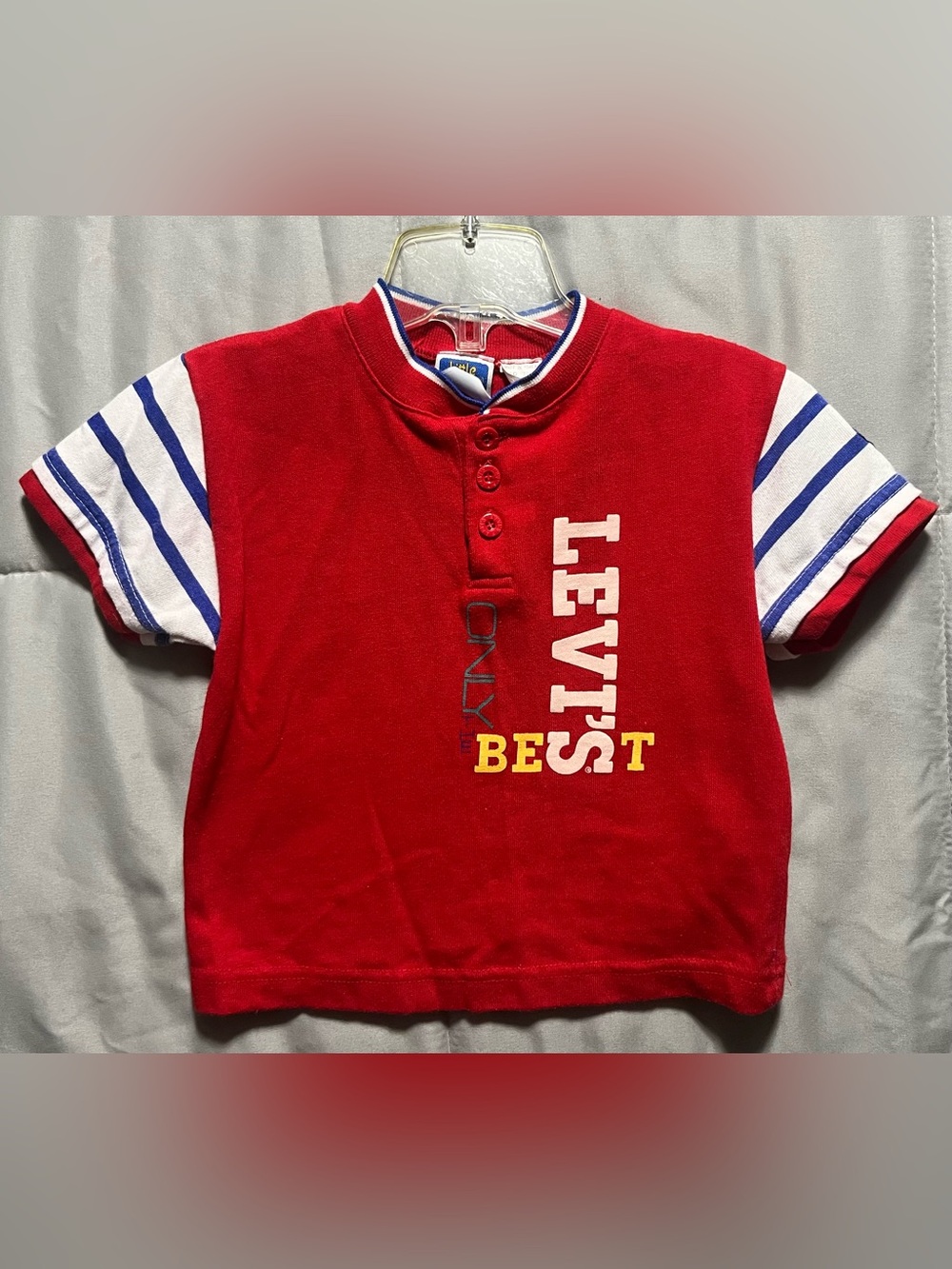 Vintage 90s Little Levi’s Heroes Shirt 4T Red Graphic Tee Blue Jeans Levi’s